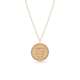 Zoë Chicco 14k Rose Gold Large Mantra with Star Border Necklace