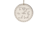 14k Large Pavé Diamond "I love you to the moon & back" Mantra Charm