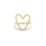 14k Gold Large Open Heart Ring