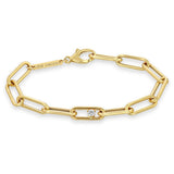 Zoë Chicco 14k Gold Single Diamond Large Paperclip Chain Bracelet