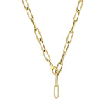 Zoë Chicco 14k Gold Large Paperclip Chain Necklace clipped into a lariat style