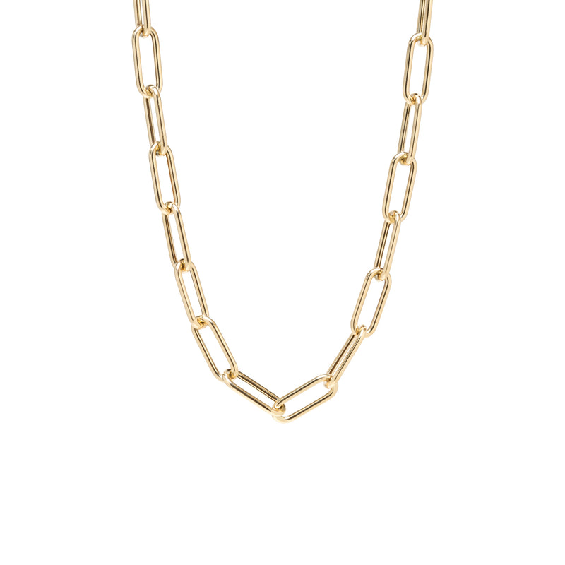 6mm Paper Clip Chain in 14K Yellow Gold (18 in) | Shane Co.