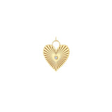Zoë Chicco 14k Gold Large Radiant Heart Padlock Charm Pendant