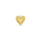 Zoë Chicco 14k Gold Large Radiant Heart Diamond Bezel Medallion Clip on Charm Pendant