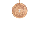 14k large sunbeam medallion disc charm