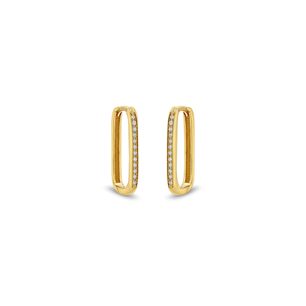 Zoë Chicco 14k Gold Pavé Diamond Thick Large Oval Hinge Hoop