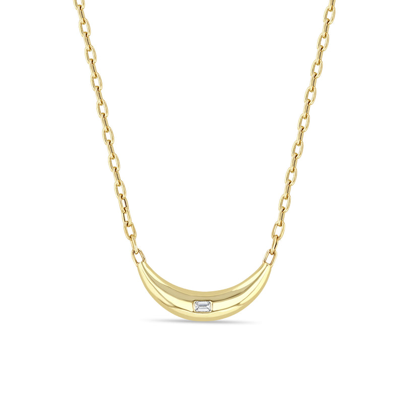 Zoë Chicco 14k Gold Emerald Cut Diamond Medium Aura Necklace