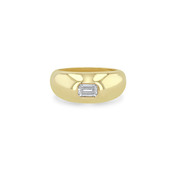 Zoë Chicco 14k Yellow Gold Emerald Cut Diamond Medium Aura Ring