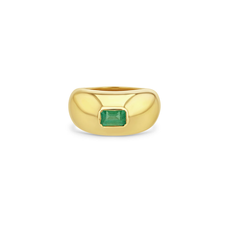 Zoë Chicco 14k Gold Emerald Cut Emerald Medium Aura Ring