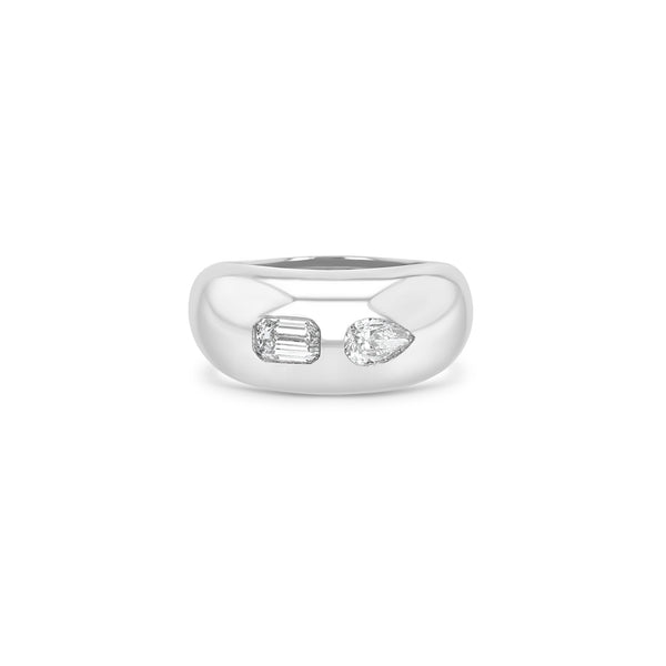 Zoë Chicco Platinum Medium Aura Ring with Mixed Pear & Emerald Cut Diamonds