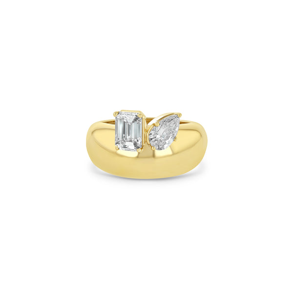 Zoë Chicco 14k Gold Large Pear & Emerald Cut Diamond Horizon Medium Aura Ring