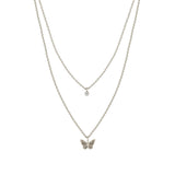 Zoë Chicco 14k Gold Diamond Bezel & Midi Bitty Butterfly Layered Necklace