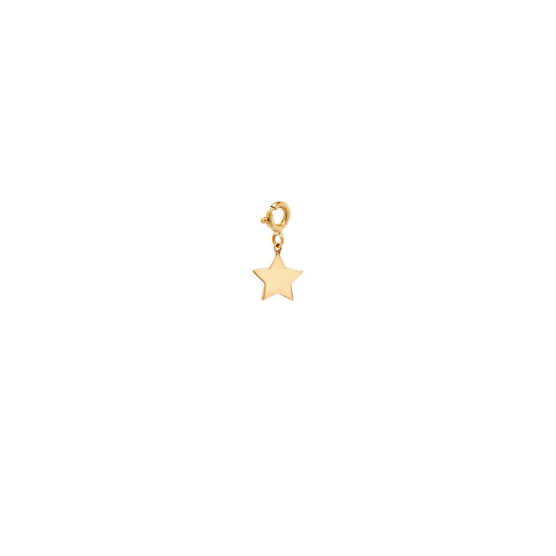 14k midi bitty star charm pendant with spring ring