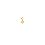 14k midi bitty faceted diamond charm pendant with spring ring