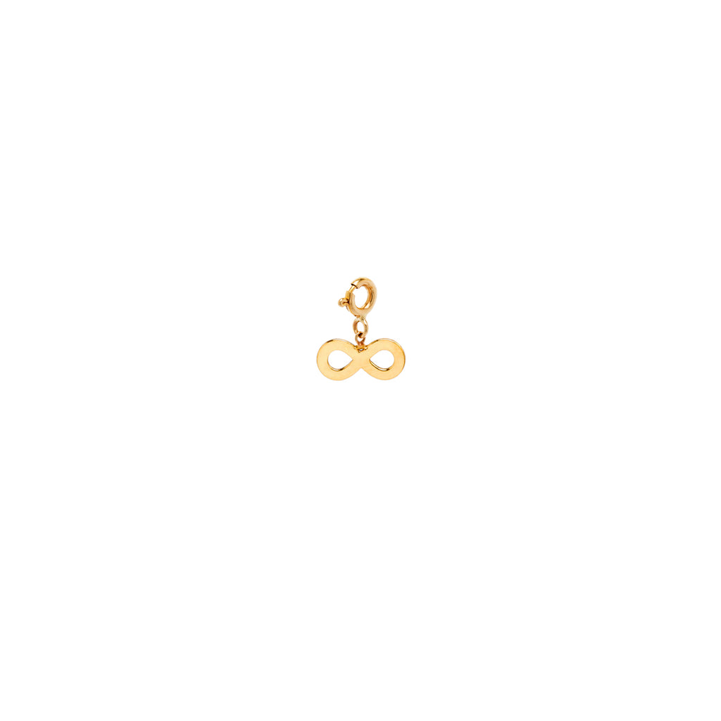 14k midi bitty infinity charm with spring ring