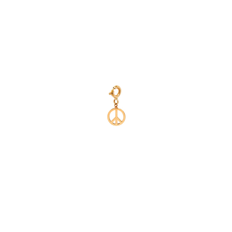 14k midi bitty peace symbol charm with spring ring