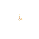 14k midi bitty pave diamond male symbol charm on spring ring