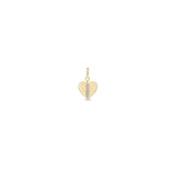Zoë Chicco 14k Gold Midi Bitty Pavé Diamond Line Heart Spring Ring Charm Pendant