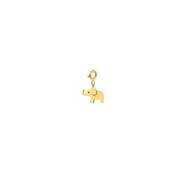 Zoë Chicco 14kt Gold Midi Bitty Elephant Charm Pendant with Spring Ring