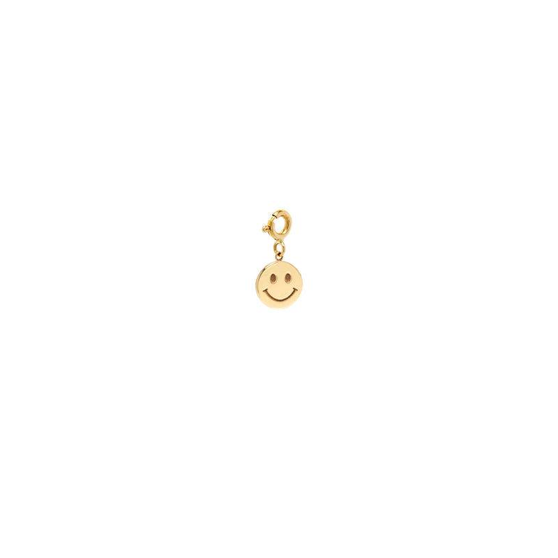 Zoë Chicco 14kt Gold Smiley Face Charm Pendant with Spring Ring