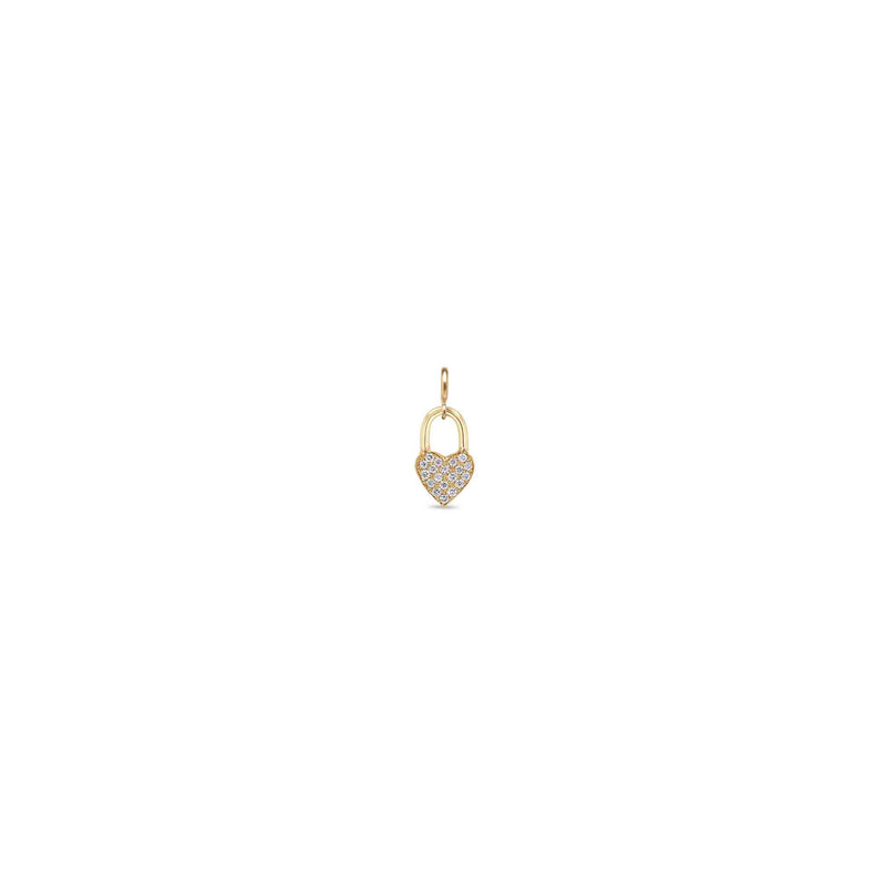 Zoë Chicco 14k Gold Midi Bitty Pavé Diamond Heart Padlock Charm Pendant with Spring Ring