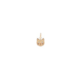 Zoë Chicco 14k Gold Midi Bitty Cat with Diamond Eyes Charm Pendant with Spring Ring