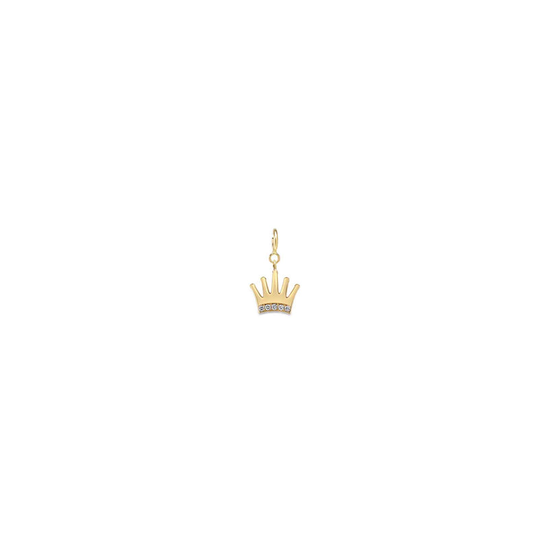 14k Single Midi Bitty Pavé Diamond Crown Charm