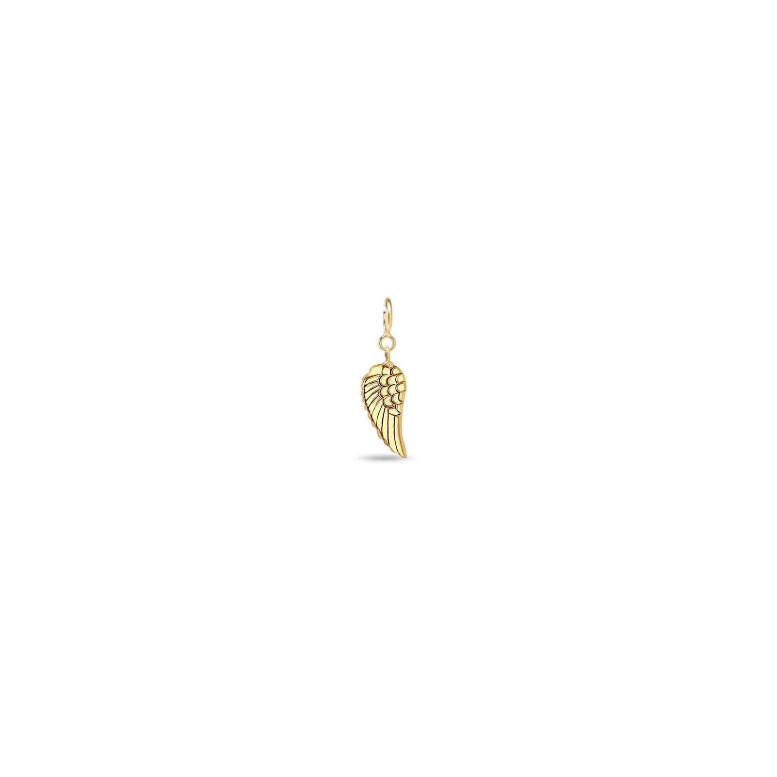 Two-Tone 14KT outlet Yellow Gold + White Rhodium Diamond-Cut Heart + Angel Wings Key Pendant Charm NEW Small