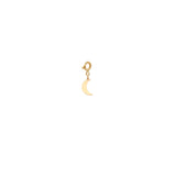 Zoë Chicco 14kt Gold Midi Bitty Moon Charm Pendant with Spring Ring