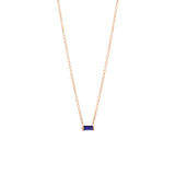14k blue sapphire baguette necklace | September Birthstone