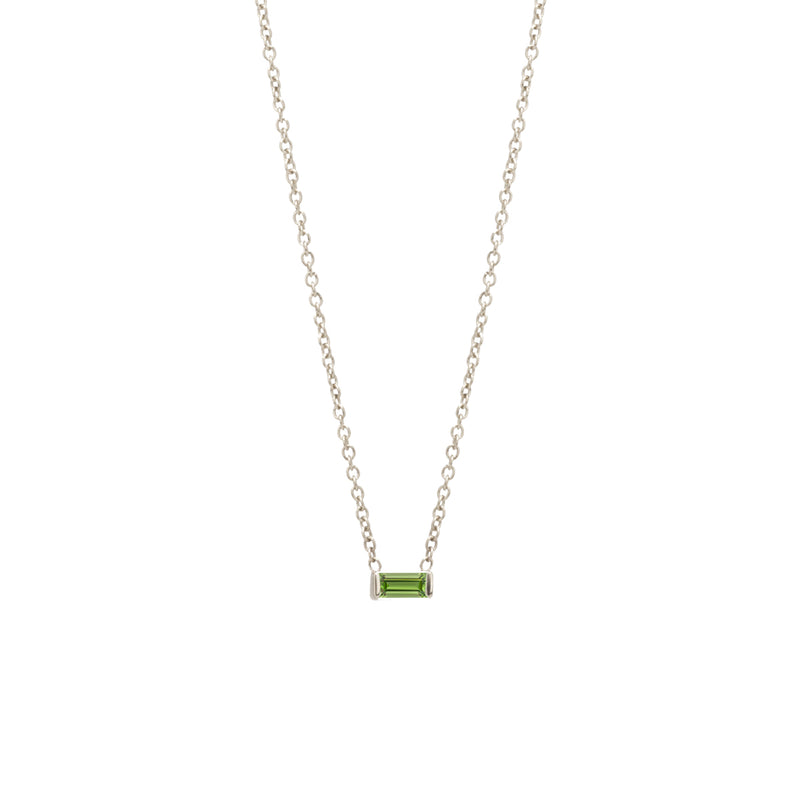 Zoë Chicco 14k Gold Peridot Baguette Necklace | August Birthstone