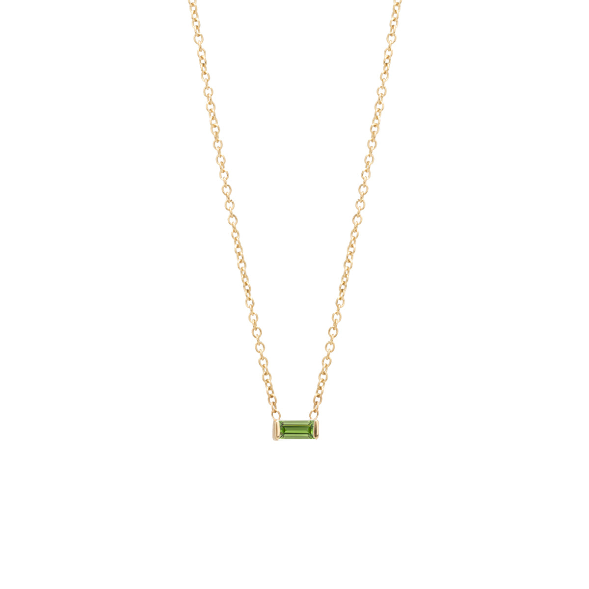 Zoë Chicco 14k Gold Peridot Baguette Necklace | August Birthstone