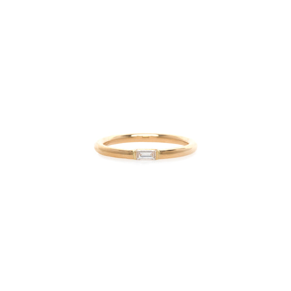 14k Baguette Diamond Thick Band Ring