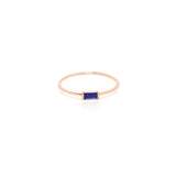 Zoe Chicco 14k Gold Medium Blue Sapphire Baguette Ring | September Birthstone