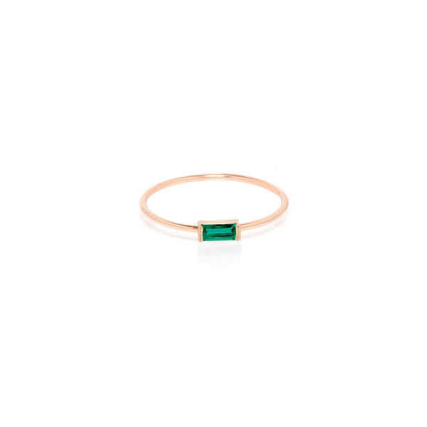 Zoë Chicco 14k Gold Medium Emerald Baguette Ring | May Birthstone