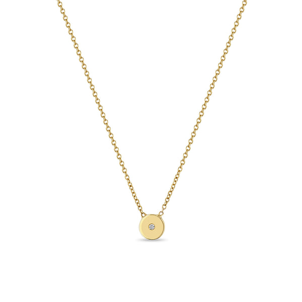 Gold disc necklace deals 14k