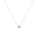 Zoe Chicco 14kt Gold Midi Bitty Pavé Diamond Heart Necklace