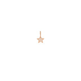 14k Single Midi Bitty Pavé Diamond Star Charm Pendant
