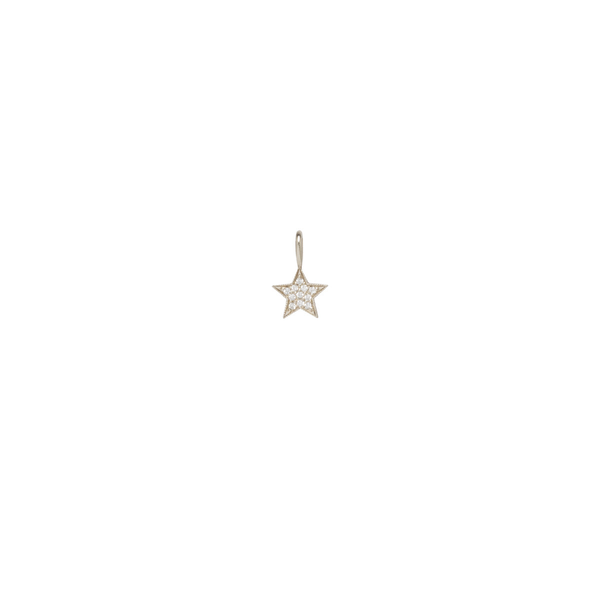 アクセサリー  ORDER SOLID STAR WITH PAVE CZ Cz Micro Pave Gold Star Pendant - Cubic Zirconia Micro Pave