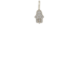 14k Midi Bitty Pavé Diamond Hamsa Charm