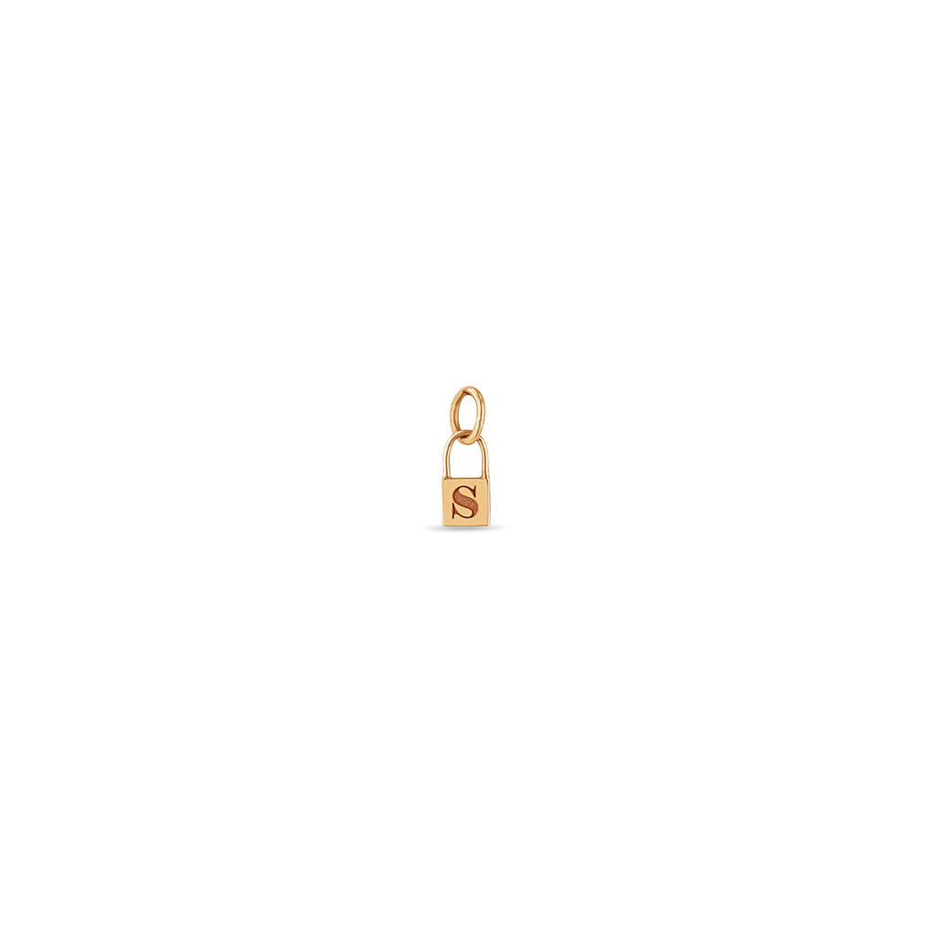 Zoë Chicco 14k Gold Midi Bitty Initial Padlock Charm Pendant – ZOË CHICCO