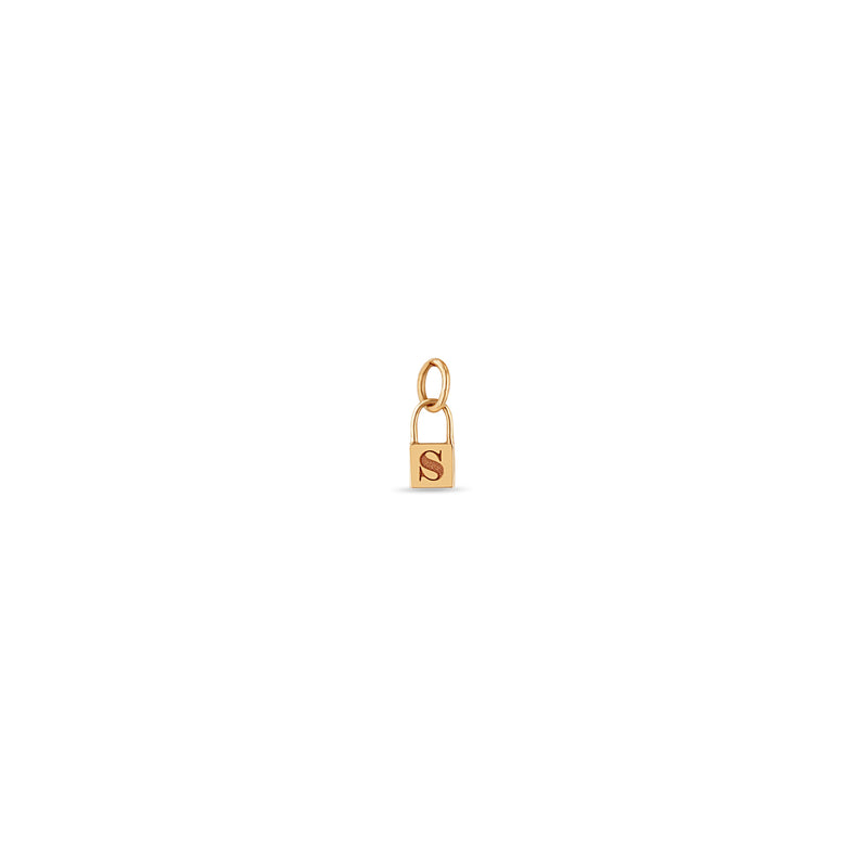 Zoë Chicco 14kt Gold Single Midi Bitty Initial Padlock Charm