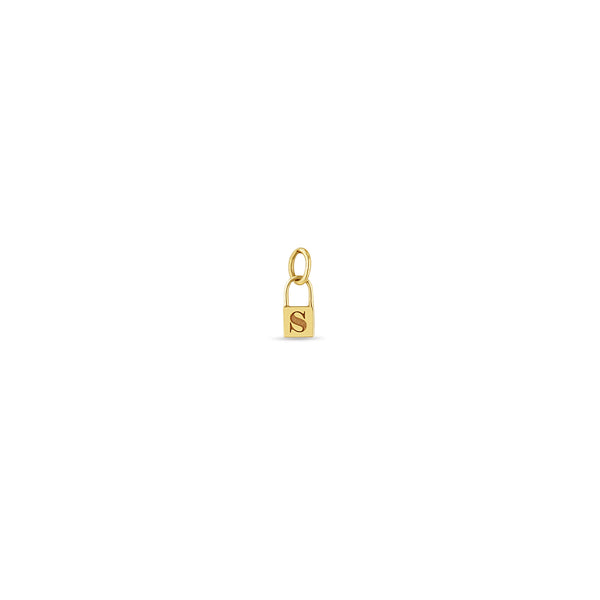 Zoë Chicco 14kt Gold Single Midi Bitty Initial Padlock Charm