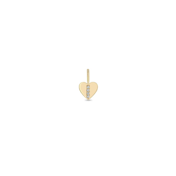 Zoë Chicco 14k Gold Midi Bitty Pavé Diamond Line Heart Charm Pendant