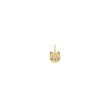 Zoë Chicco 14k Gold Midi Bitty Cat with Diamond Eyes Charm Pendant