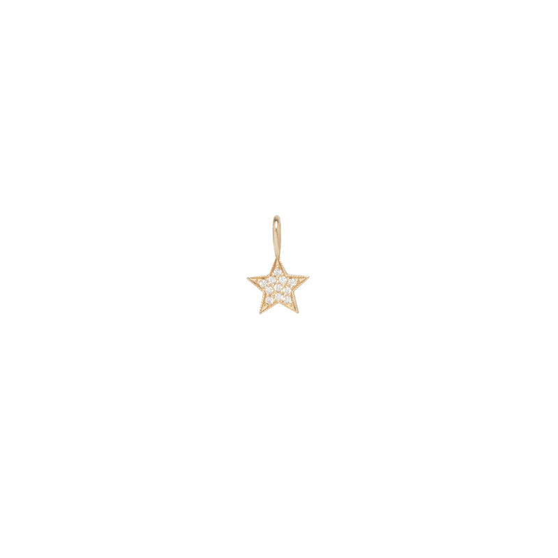 14k Midi Bitty Pavé Diamond Star Charm