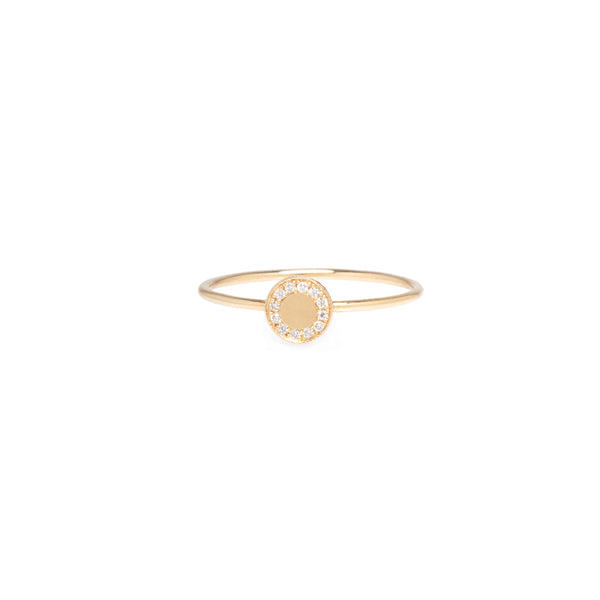 Zoë Chicco 14k Gold Pavé Diamond Medium Disc Ring