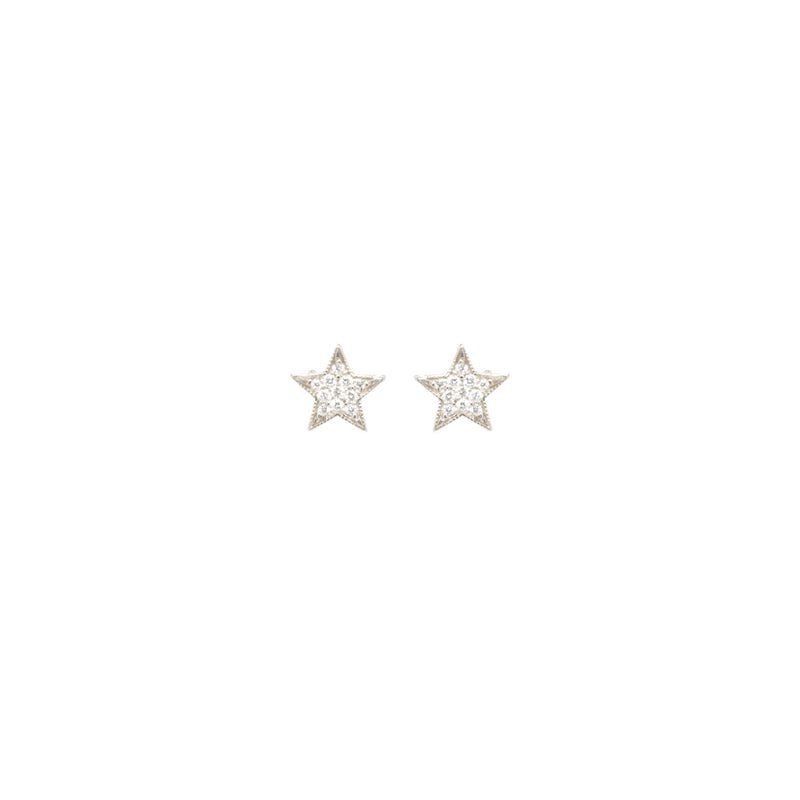 14k Midi Bitty Pavé Diamond Star Stud
