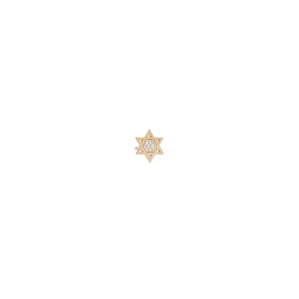 14k Midi Bitty Pavé Diamond Star of David Stud