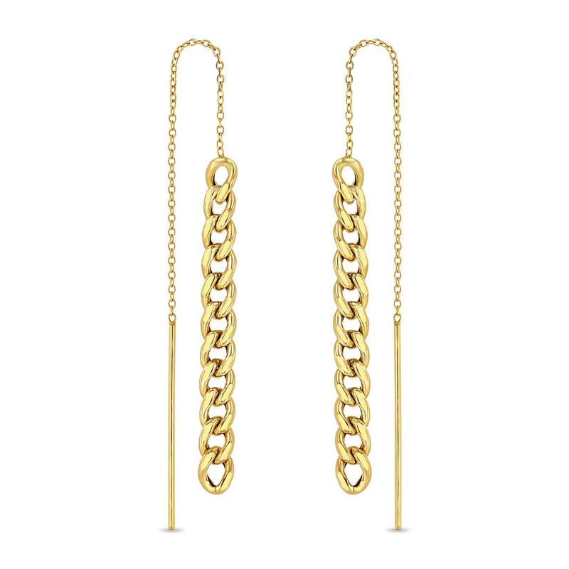 Zoë Chicco 14k Gold Medium Curb Chain Drop Threader Earrings